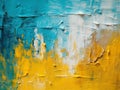 Oil Paint background canvas - cyan blue yellow Royalty Free Stock Photo