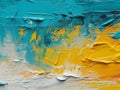 Oil Paint background canvas - cyan blue yellow Royalty Free Stock Photo