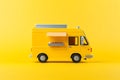 Food Truck tasty fast food street food for take away on yellow background