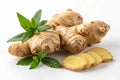 Fresh ginger root isolated on white surface Royalty Free Stock Photo