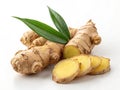 Fresh ginger root isolated on white surface Royalty Free Stock Photo