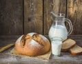 Fresh milk and newly baked bread