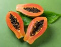 Fresh sliced papaya