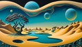 Galactic Oasis: A Surreal and Tranquil Universe, Made with Generative AI