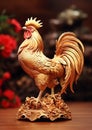 Golden Rooster Figurines Chinese new year pattern