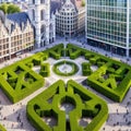 AI generated image of a green city central square