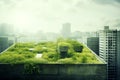 Green rooftop with sustainable design eco friendly background