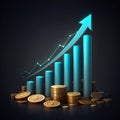 AI-Generated Image: Growth Chart Depicting Business Success Royalty Free Stock Photo