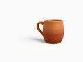 Rustic Clay Mug on White Background, Studio Shot Royalty Free Stock Photo