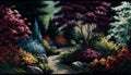 Claude Monet Inspired Garden Symphony, Made with Generative AI Royalty Free Stock Photo