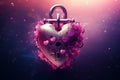 A heart shaped padlock with keys Valentine Day background Royalty Free Stock Photo