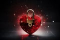 A heart shaped padlock with keys Valentine Day background Royalty Free Stock Photo