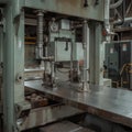 Hydraulic Press on Metal Worktable in Industrial Workshop Royalty Free Stock Photo