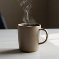 AI-Generated Image: Hot Cup of Coffee with a Cozy Ambiance Royalty Free Stock Photo