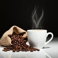AI-Generated Image: Hot Cup of Coffee with a Cozy Ambiance Royalty Free Stock Photo
