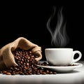 AI-Generated Image: Hot Cup of Coffee with a Cozy Ambiance Royalty Free Stock Photo