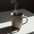AI-Generated Image: Hot Cup of Coffee with a Cozy Ambiance Royalty Free Stock Photo