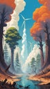 AI generated image of impactful illustration depicting the devastating effects of climate change