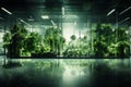 Indoor hydroponic garden self care background