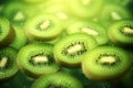Kiwi slices healthy food background