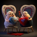 AI generated image of knitted characters