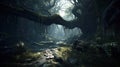 AI-Generated Image Landscape of the Ancient Epic Dark Cave, Whispers from the Dark