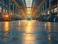 AI-Generated image A large industrial warehouse with a truck in the middle of the floor Royalty Free Stock Photo