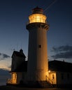 AI generated image of a lighthouse guiding the ships in the middle of the night