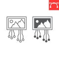 AI generated image line and glyph icon