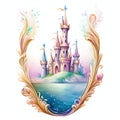 Magic Mirror Toothfairy Fairytale world watercolor Royalty Free Stock Photo