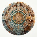 Maya calendar wheel representing the intricate calendrical system illustration Royalty Free Stock Photo