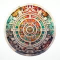 Maya calendar wheel representing the intricate calendrical system illustration Royalty Free Stock Photo