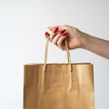 AI-Generated Image: Minimalist Blank Shopping Bag with Loop Handles Royalty Free Stock Photo