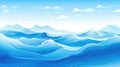 Minimalist Ocean Serene Design in Deep Blue Tones AI generated