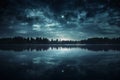 Moonlight Over a Calm Lake Valentine Day background