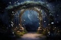 Moonlit Garden Arbor Valentine Day background