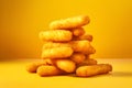 Mozzarella Sticks tasty fast food street food for take away on yellow background