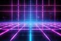 Neon grid pattern background 80s retro nostalgic Royalty Free Stock Photo