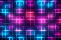 Neon grid pattern background 80s retro nostalgic Royalty Free Stock Photo