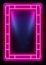 Neon grid pattern frame 80s retro nostalgic Royalty Free Stock Photo