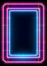 Neon grid pattern frame 80s retro nostalgic Royalty Free Stock Photo