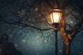 Old fashioned Streetlamp at Night Valentine Day background