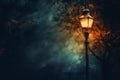 Old fashioned Streetlamp at Night Valentine Day background