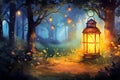 Outdoor firefly evening scene self care background