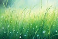 Peaceful morning dew on grass self care background