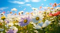 Spring Freshness A Blooming Meadow of Colorful Flowers AI generated Royalty Free Stock Photo