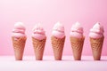 Pink Artisanal Ice Cream Cones, pink life