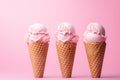 Pink Artisanal Ice Cream Cones, pink life