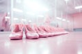 Pink Ballet Slippers in a Dance Studio, pink life Royalty Free Stock Photo