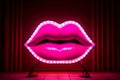 Pink Neon Lips Signboard, pink life